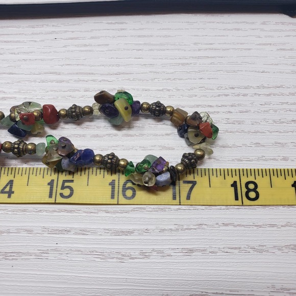 Cookie Lee Stone Chip Cluster Long Necklace - Picture 5 of 6